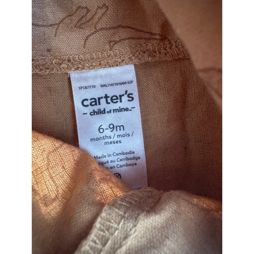 Carter's Just One You Baby Rompers Overalls 6 Month Blue Dinosaurs‎ Lot